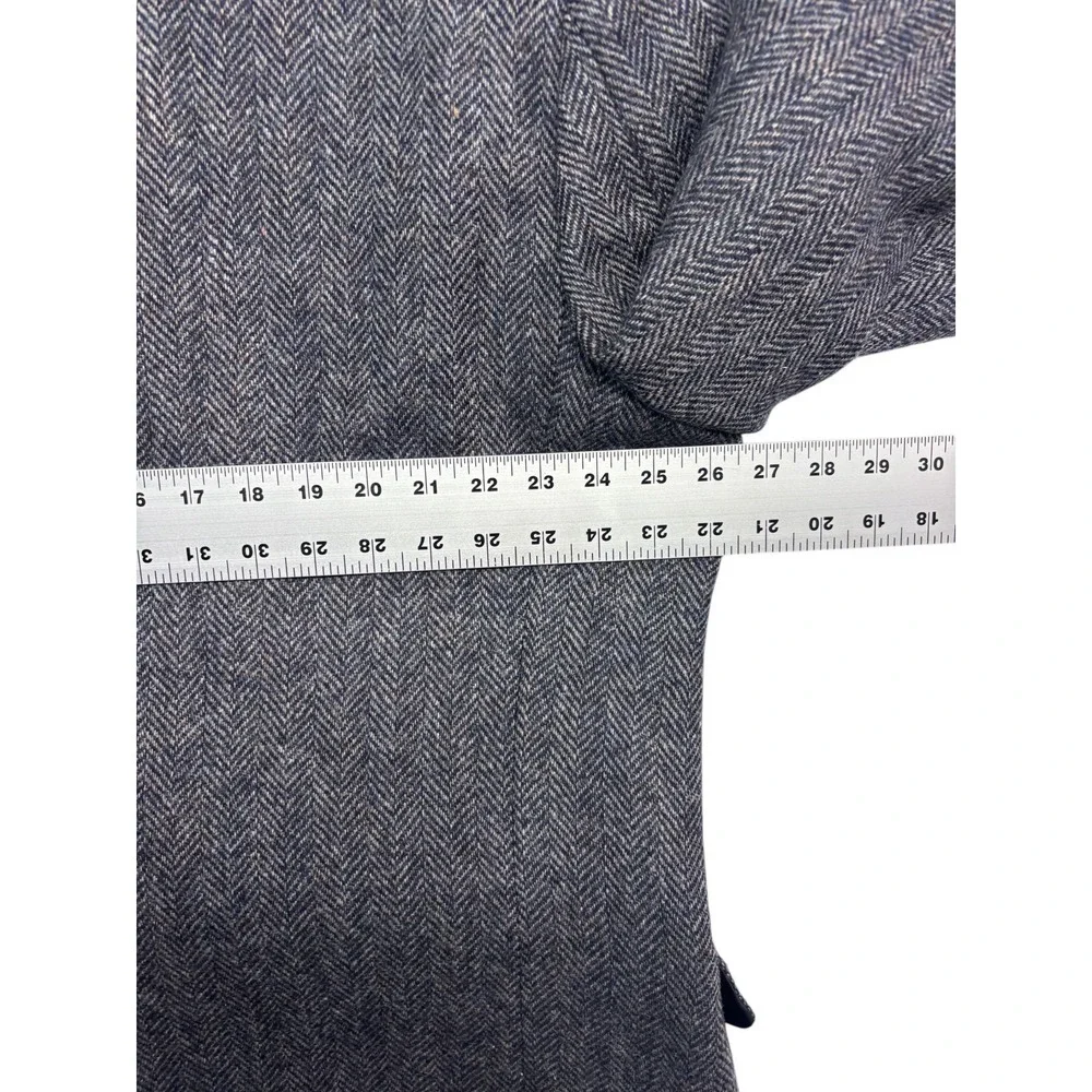 vtg Herringbone Tweed 50R Gray Black Fleck Blazer Jacket Sport Suit Coat Wool